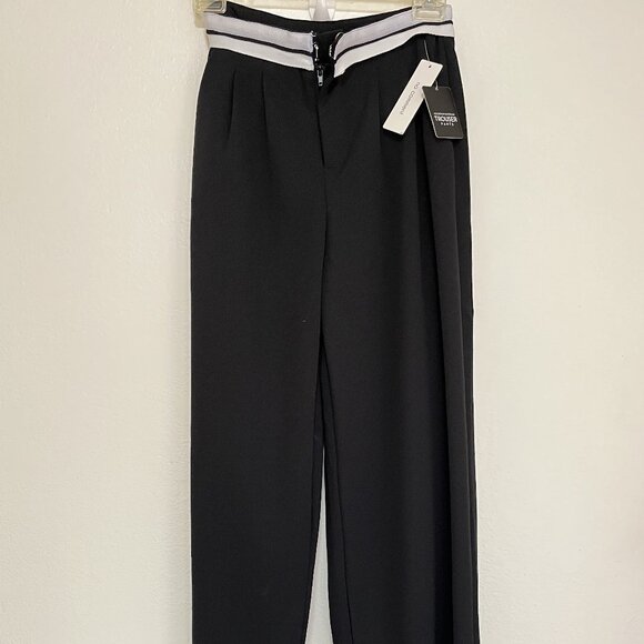 NO COMMENT WOMEN'S HIGH RISE BLACK TROUSER PANTS/Size XS/NWT - Picture 1 of 11